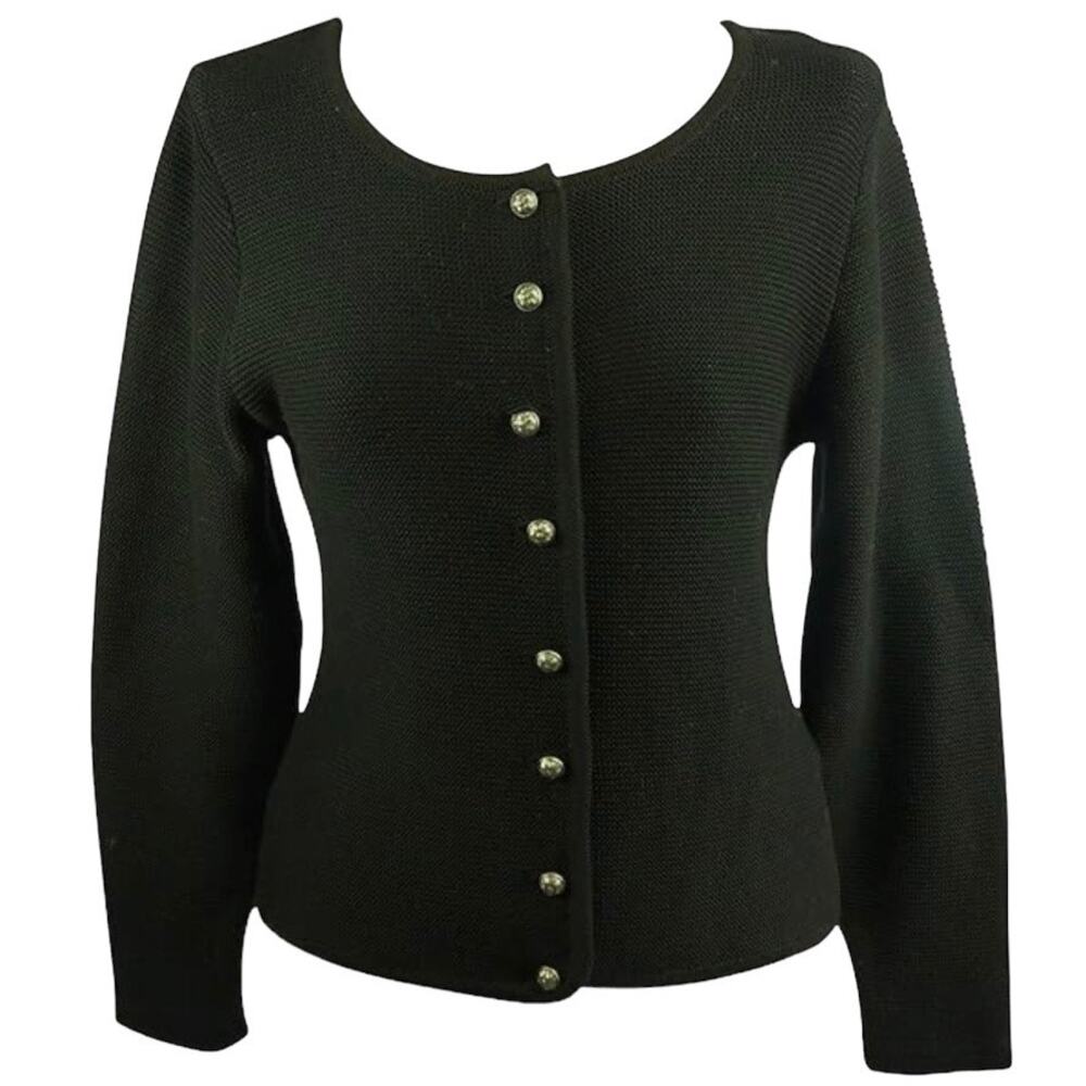 NEW Country-Line Trachtenmode Austrian Dark Gray Cardigan Sweater US 6 EU 42 - Picture 2 of 12
